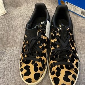 adidas Stan Smith Leopard Print Black & Tan Sneakers